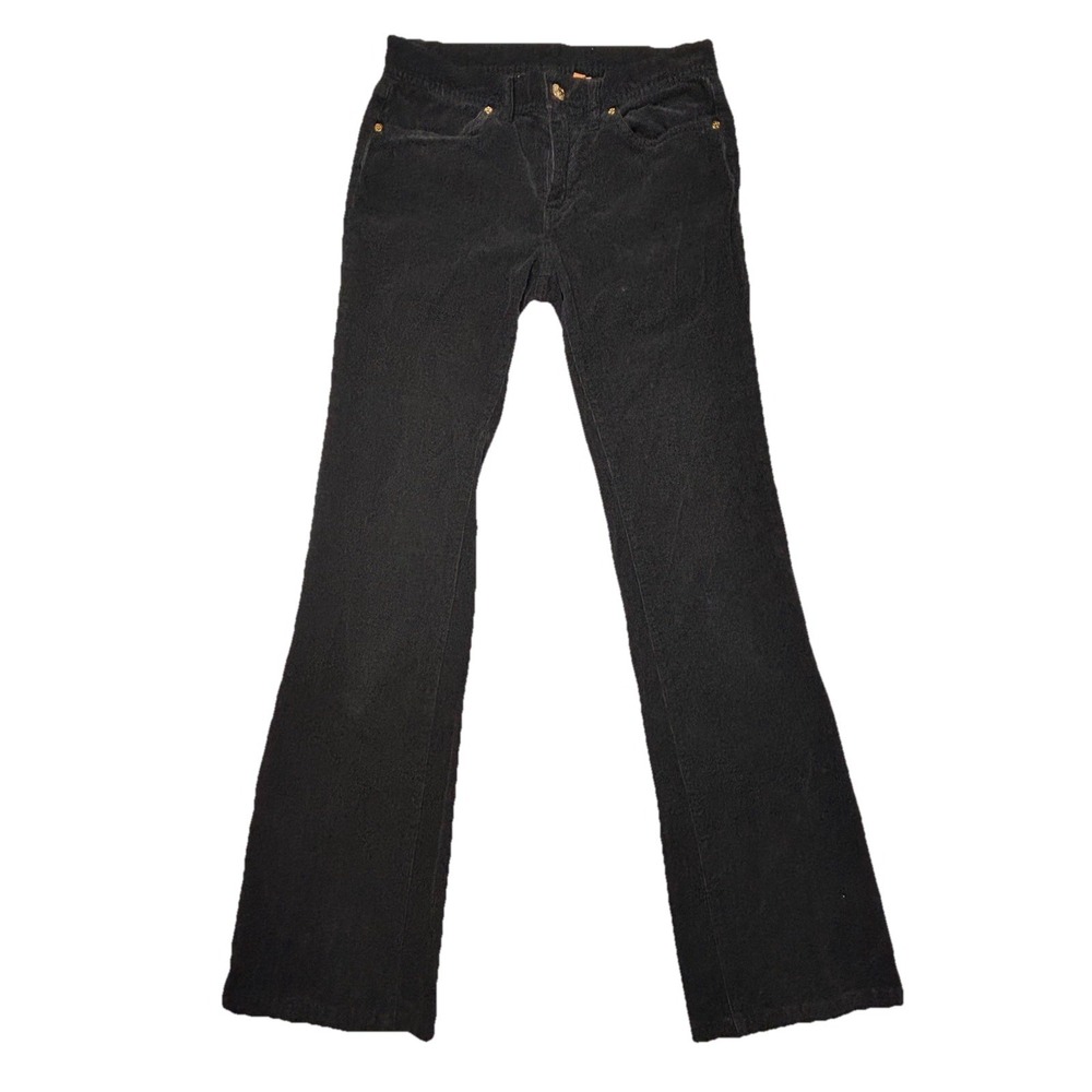 Tory Burch Classic Tory Jean Black Corduroy Bootcut Womens 27 Stretch